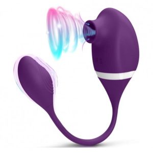 2 in 1 Clit Sucking Sex Toy with Vibrating Egg, Clitoral Vibrator with 7 Suction 10 Vibration Modes, G-spot & Clitoris Sucking & Vibrating Dual Stimulator Toys for the Clit, Rechargeable Waterproof Adult Sex Toy